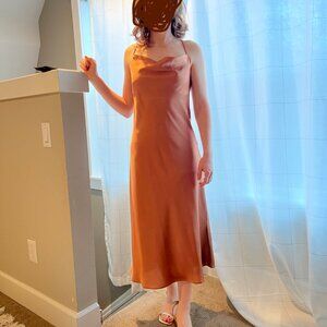 Show Me Your MuMu - Verona Cowl Dress ~ Copper Luxe Satin × 1 XS